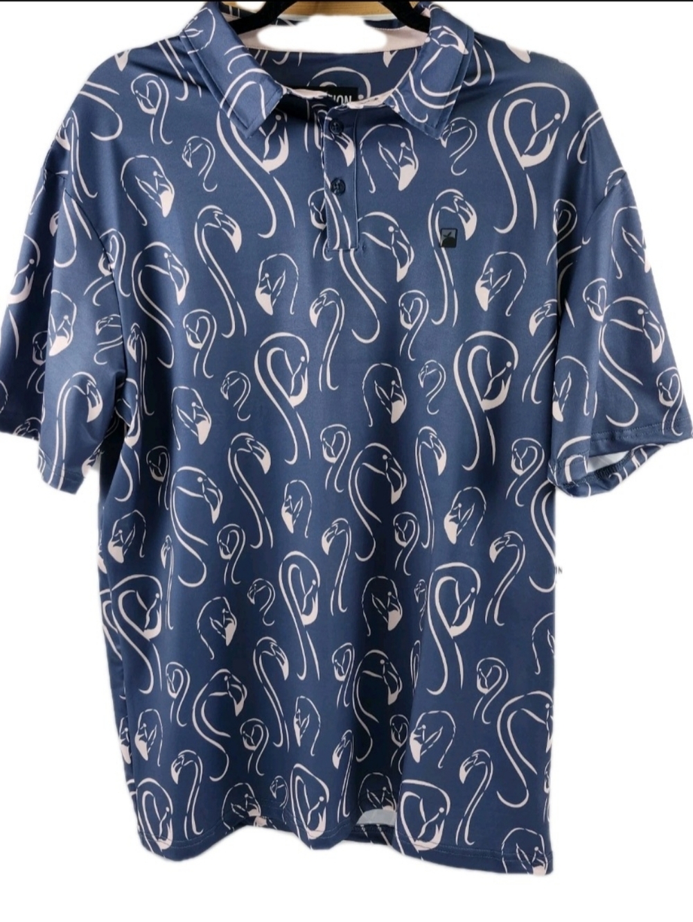Flomotion Breathable Stretch Moisture Wicking Flamingo Golf Shirt Polo XL